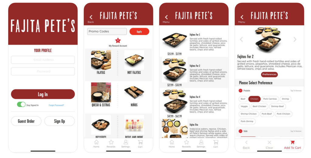 Fajita Pete's App Preview